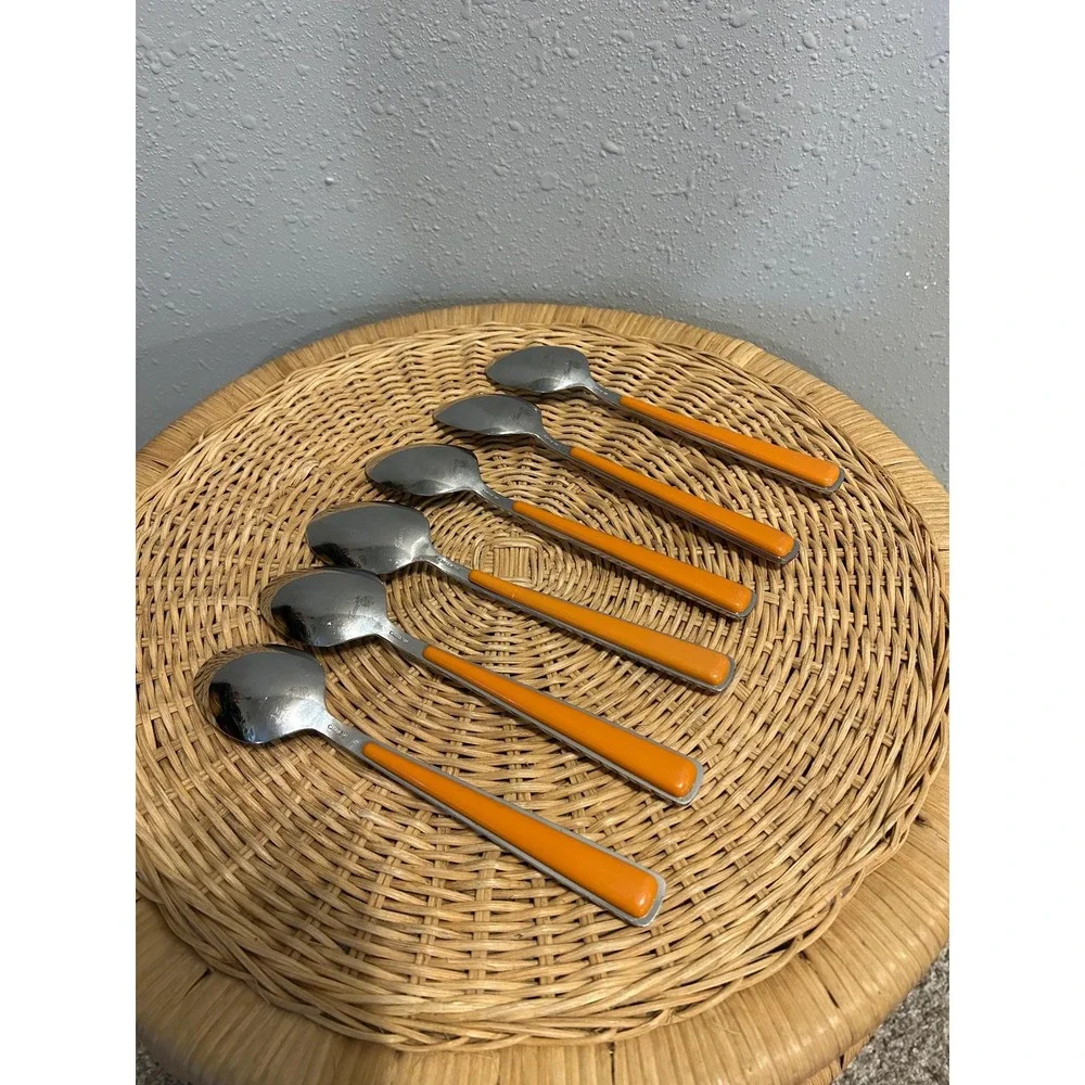Fiesta Merengue Tangerine Flatware Dinner Spoons Set of 6